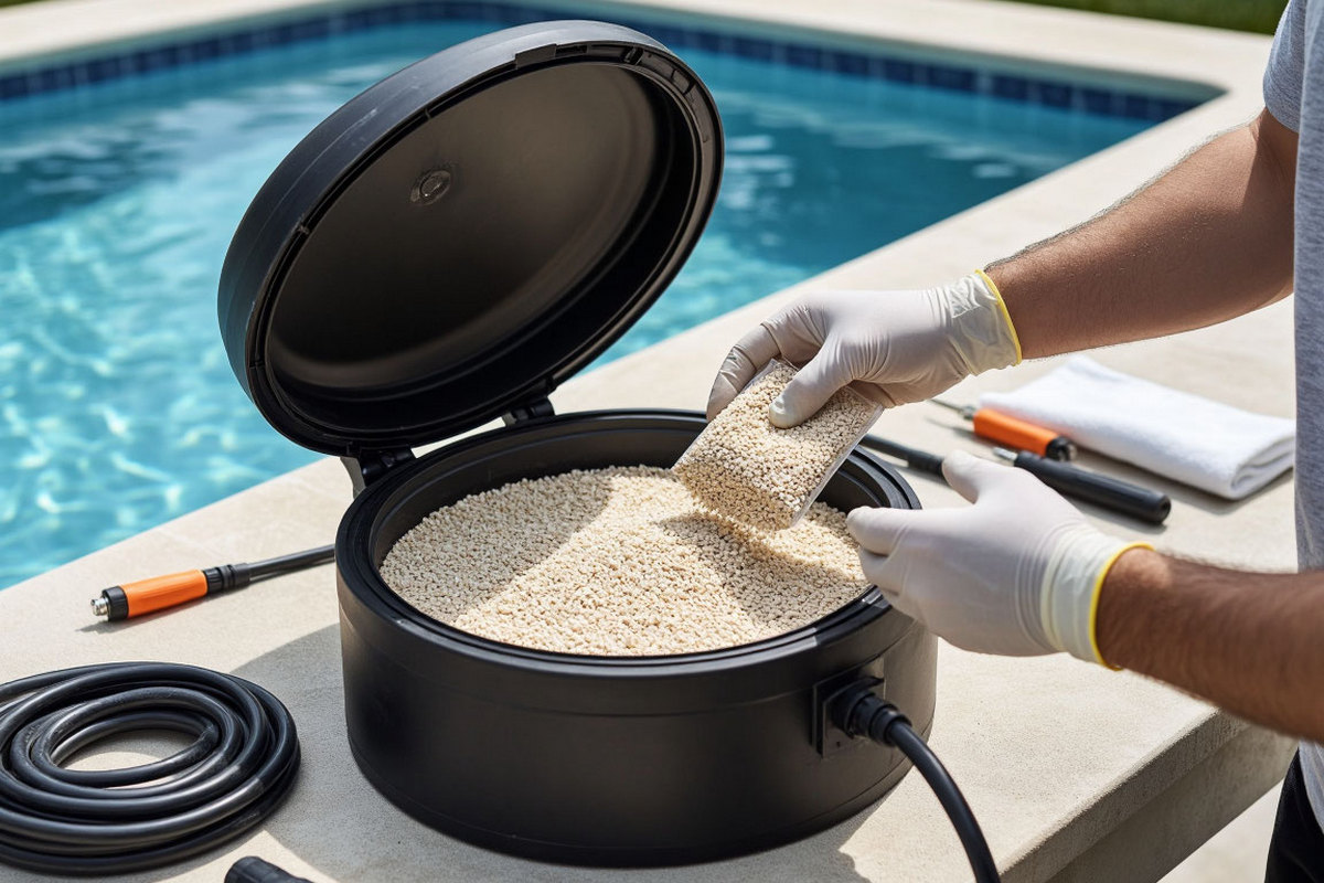 Кристальная чистота бассейна: технология обновления фильтрующего слоя